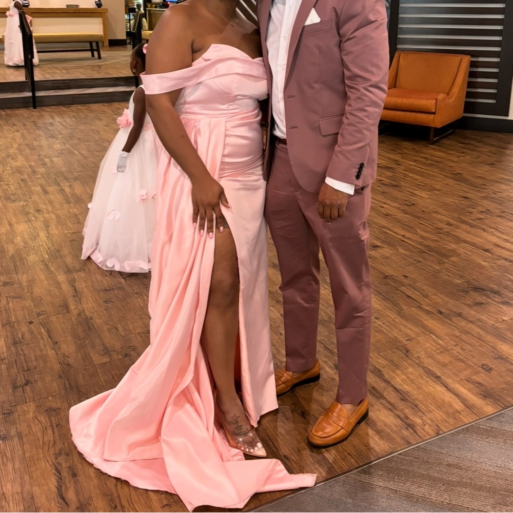 JJs House Pink Off-Shoulder Maxi Dress